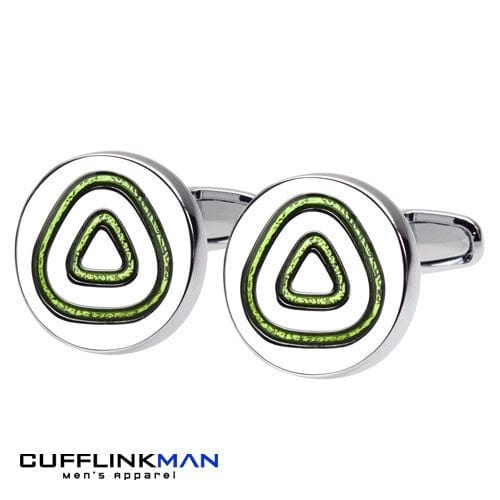 Cufflink Man Cufflinks Green Triangles Cufflinks