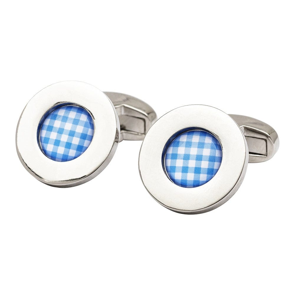 Cufflink Man Cufflinks Gregor Gingham Cufflinks - Blue Edition