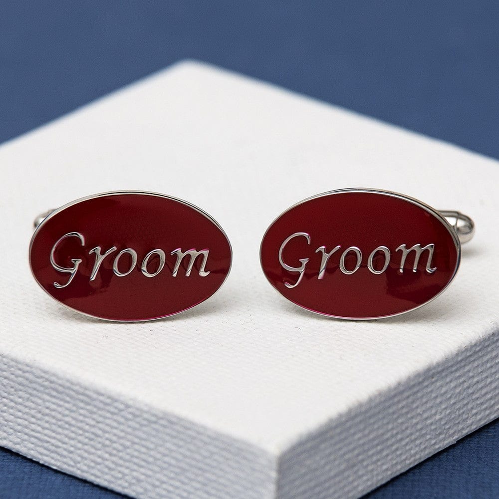 Cufflink Man Cufflinks Groom Cufflinks Oval Red