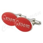 Cufflink Man Cufflinks Groom Cufflinks Oval Red