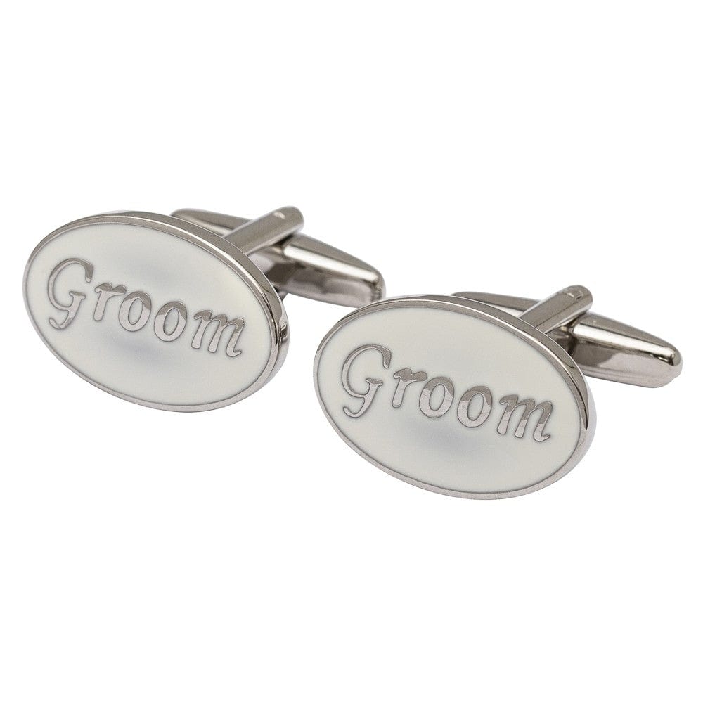 Cufflink Man Cufflinks Groom Cufflinks Oval White