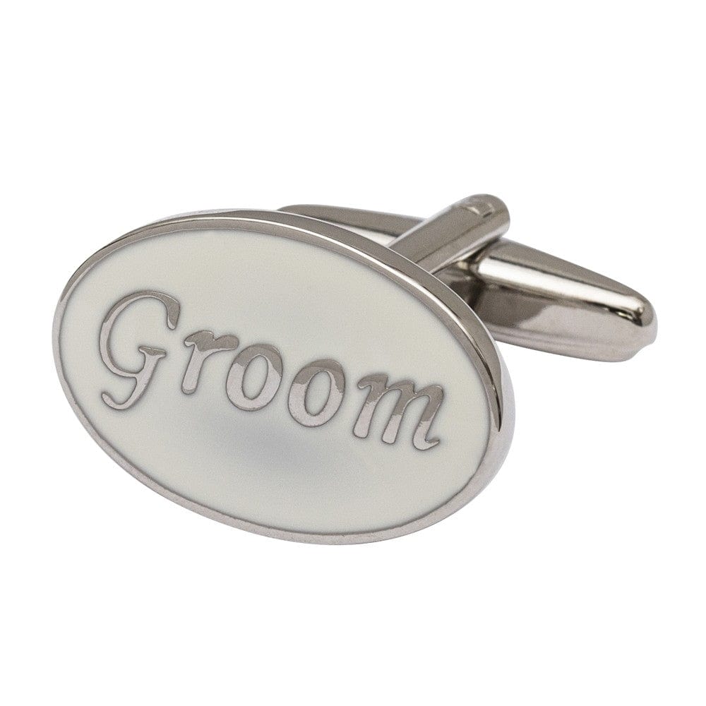 Cufflink Man Cufflinks Groom Cufflinks Oval White