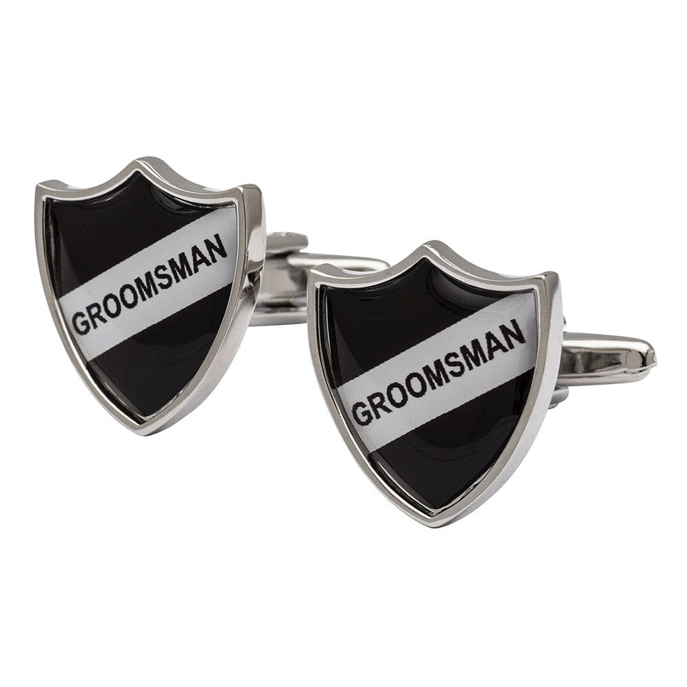 Cufflink Man Cufflinks Groomsman Shield Cufflinks