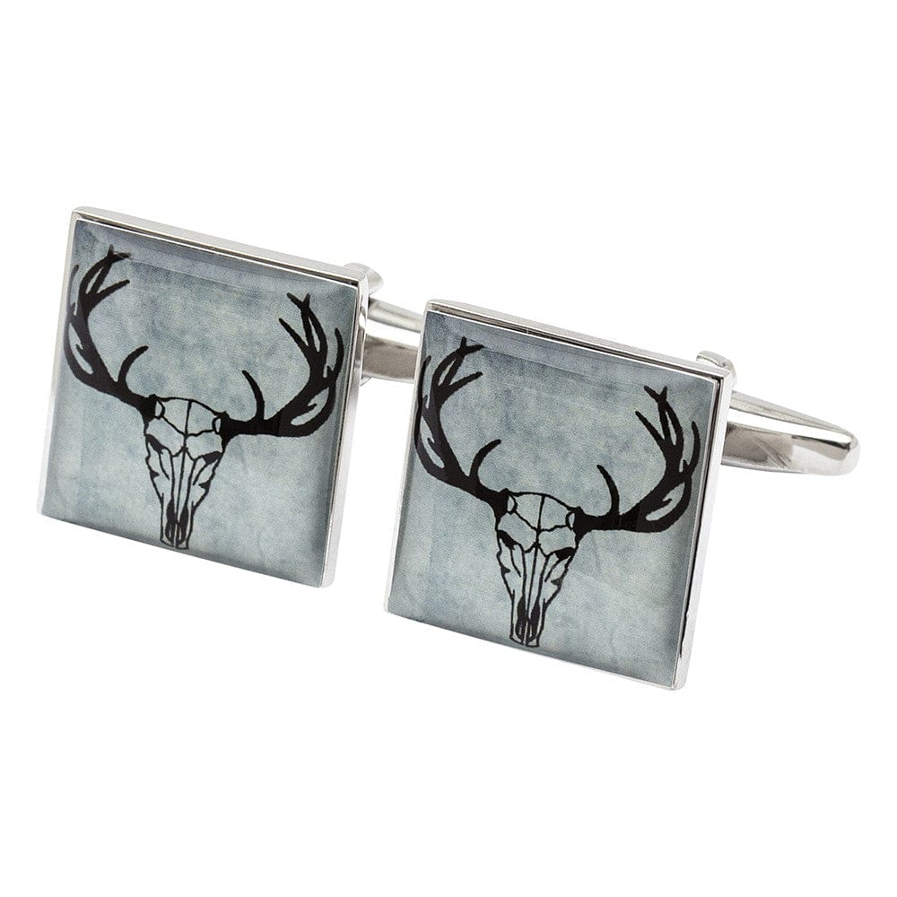 Cufflink Man Cufflinks Horned Stag Skull Cufflinks