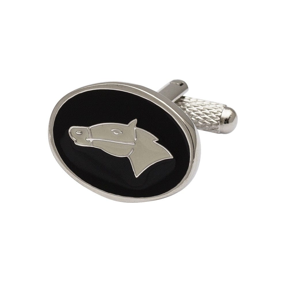 Cufflink Man Cufflinks Horse Head Oval Medallion Cufflinks