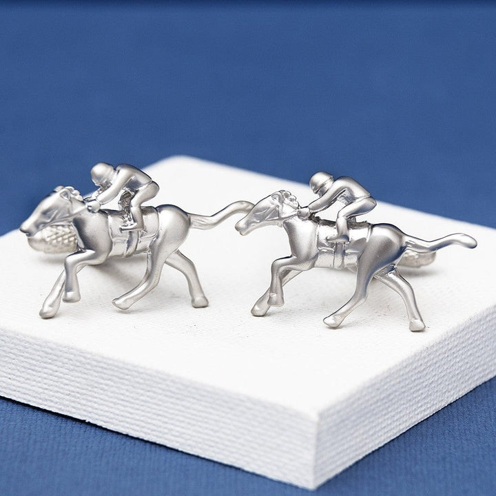 Cufflink Man Cufflinks Horse Racing Cufflinks Brushed