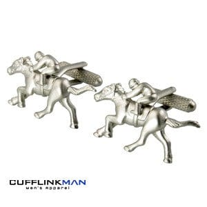 Cufflink Man Cufflinks Horse Racing Cufflinks Brushed