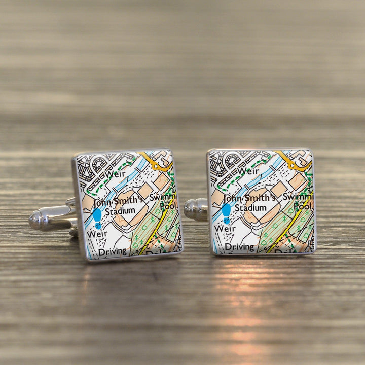 Cufflink Man Cufflinks Huddersfield Town Football Cufflinks - John Smiths Stadium Map