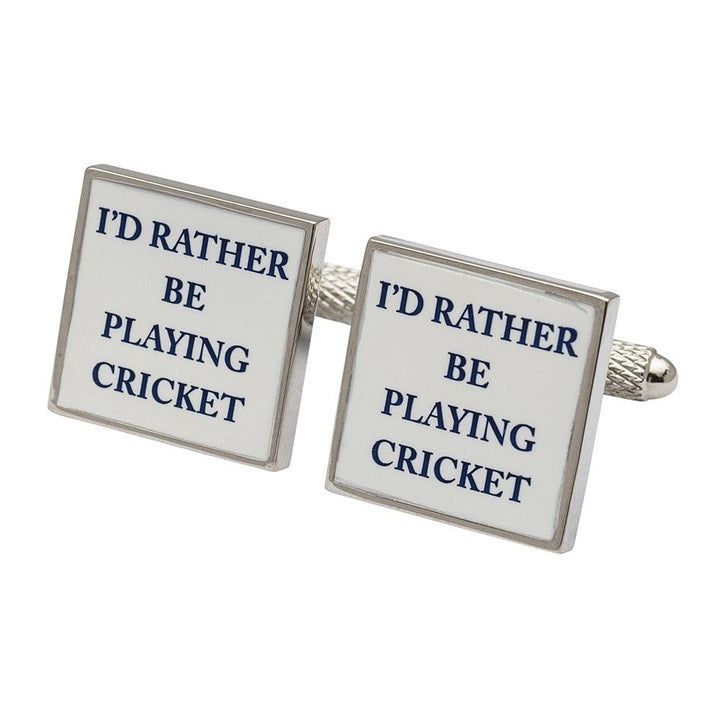 Cufflink Man Cufflinks I'd Rather Be Playing Cricket Cufflinks