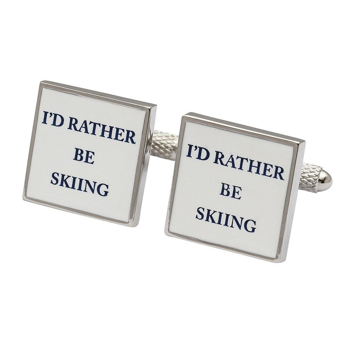 Cufflink Man Cufflinks I'd Rather Be Skiing Cufflinks