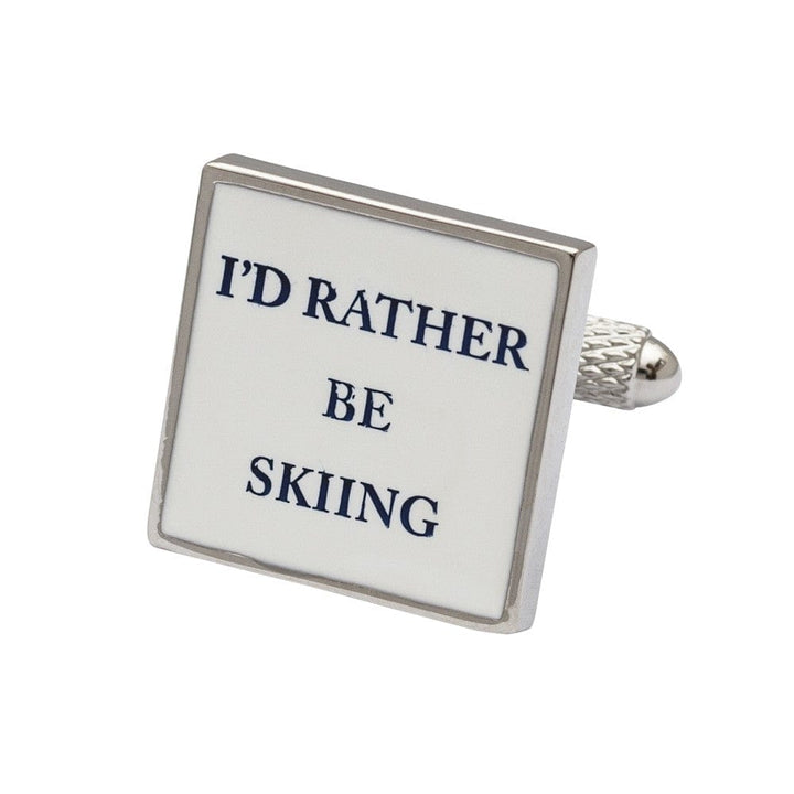 Cufflink Man Cufflinks I'd Rather Be Skiing Cufflinks