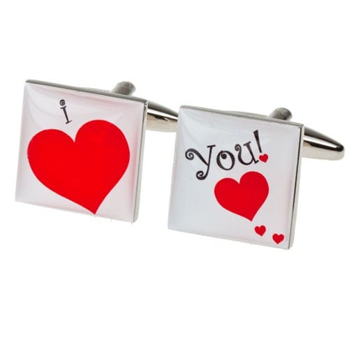 Cufflink Man Cufflinks I love you Cufflinks - Valentines Cufflinks