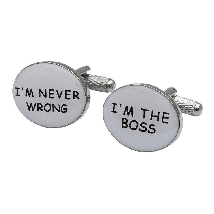 Cufflink Man Cufflinks I'm The Boss, I'm Never Wrong  Cufflinks