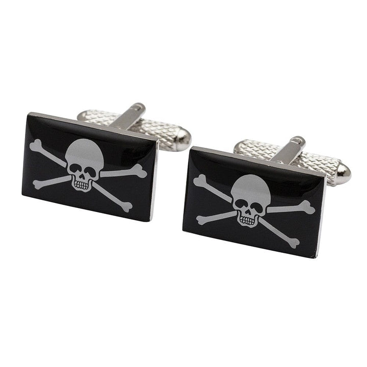 Cufflink Man Cufflinks Jolly Roger Flag Cufflinks - Skull and Cross Bones Cufflinks