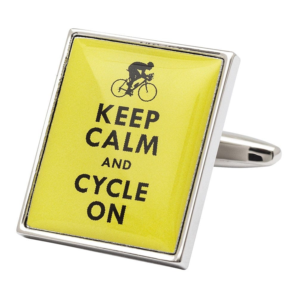 Cufflink Man Cufflinks Keep Calm and Cycle On Cufflinks