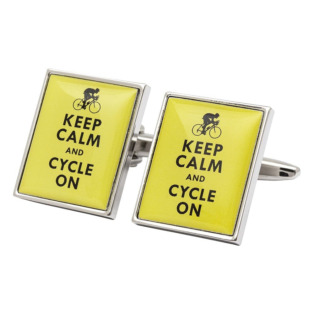 Cufflink Man Cufflinks Keep Calm and Cycle On Cufflinks