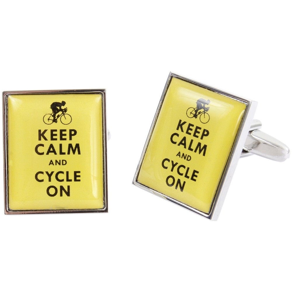 Cufflink Man Cufflinks Keep Calm and Cycle On Cufflinks