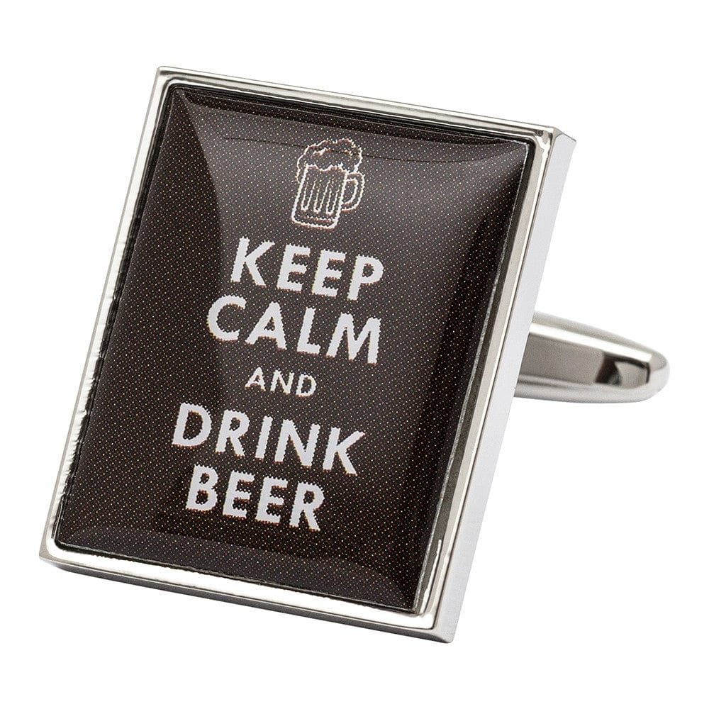 Cufflink Man Cufflinks Keep Calm and Drink Beer Cufflinks