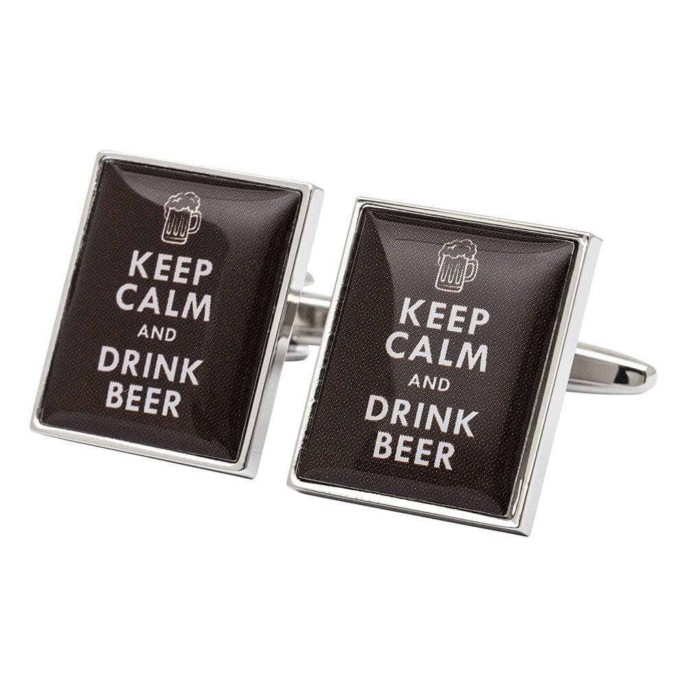 Cufflink Man Cufflinks Keep Calm and Drink Beer Cufflinks