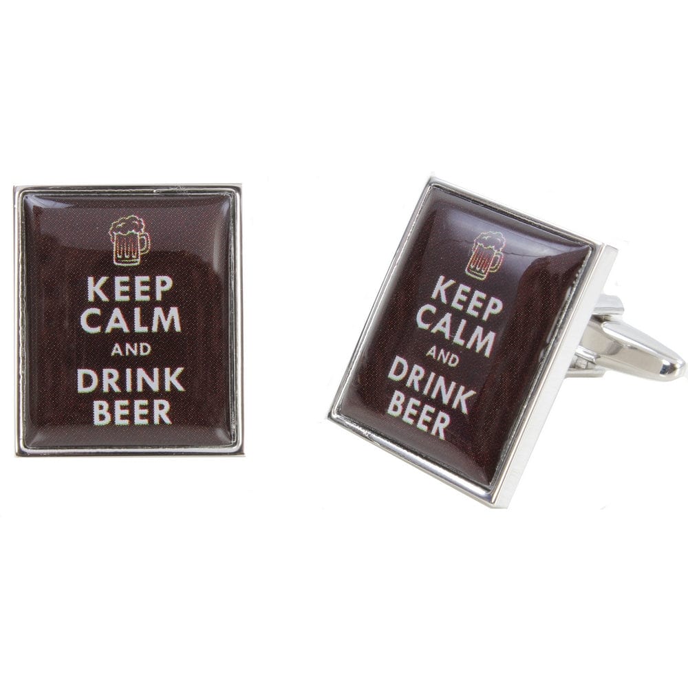 Cufflink Man Cufflinks Keep Calm and Drink Beer Cufflinks