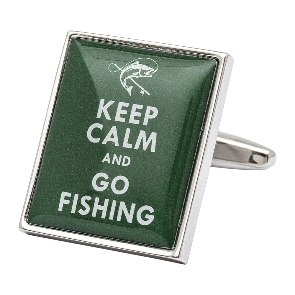 Cufflink Man Cufflinks Keep Calm and Go Fishing Cufflinks