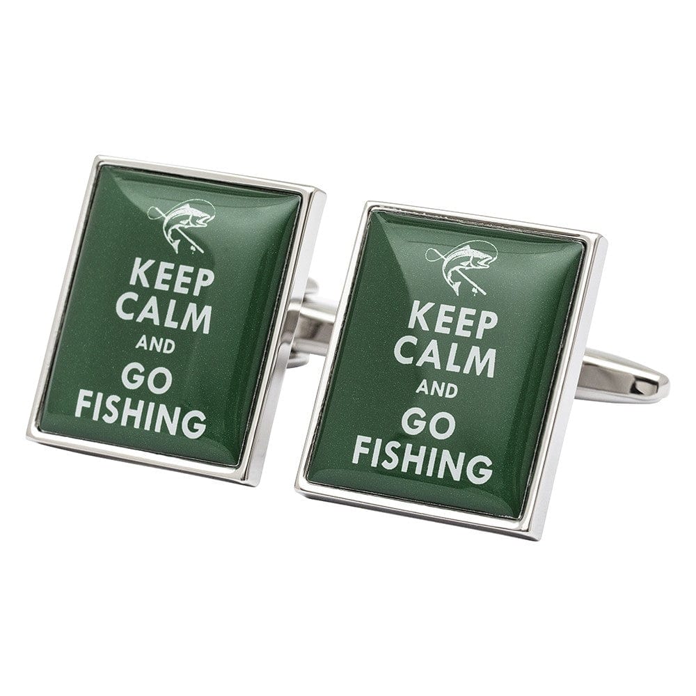 Cufflink Man Cufflinks Keep Calm and Go Fishing Cufflinks