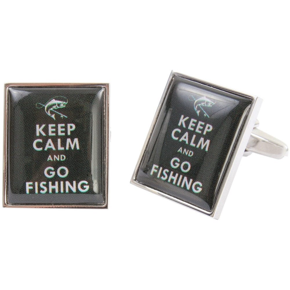 Cufflink Man Cufflinks Keep Calm and Go Fishing Cufflinks