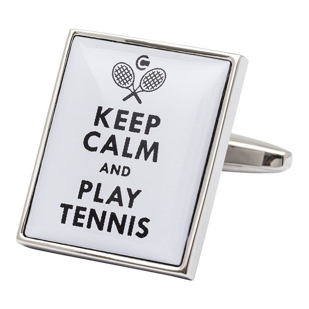 Cufflink Man Cufflinks Keep Calm and Play Tennis Cufflinks