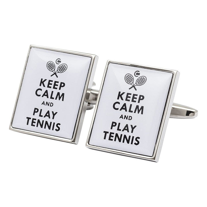 Cufflink Man Cufflinks Keep Calm and Play Tennis Cufflinks