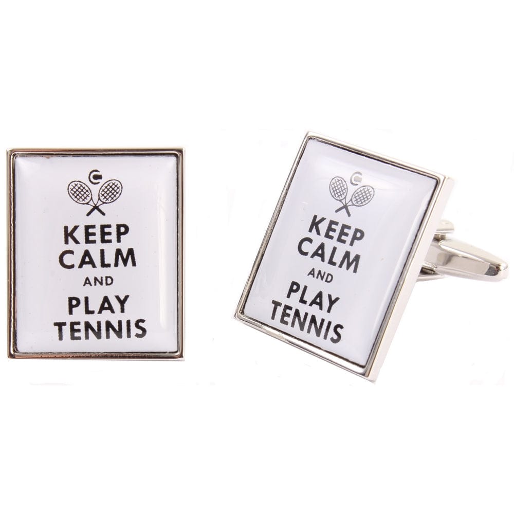 Cufflink Man Cufflinks Keep Calm and Play Tennis Cufflinks