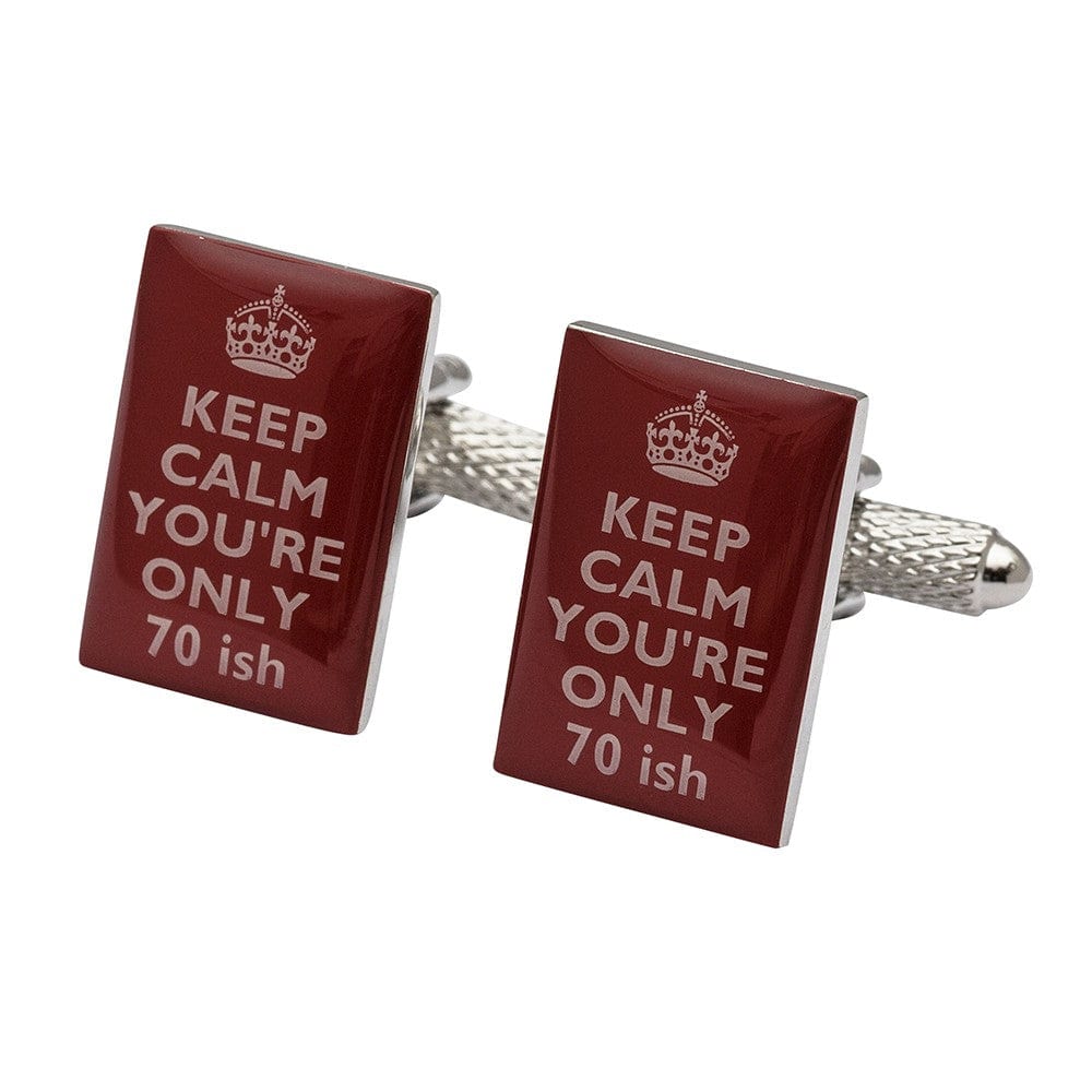 Cufflink Man Cufflinks Keep Calm You're Only 70ish Cufflinks