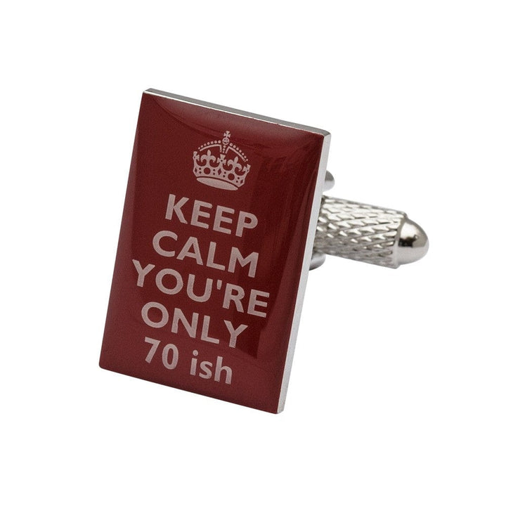 Cufflink Man Cufflinks Keep Calm You're Only 70ish Cufflinks