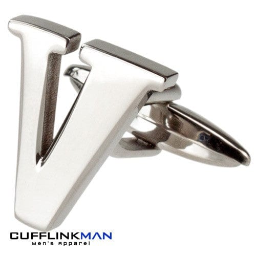 Cufflink Man Cufflinks Letter V Alphabet Cufflink