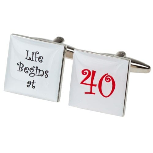 Cufflink Man Cufflinks Life Begins at 40 - 40th Birthday Cufflinks