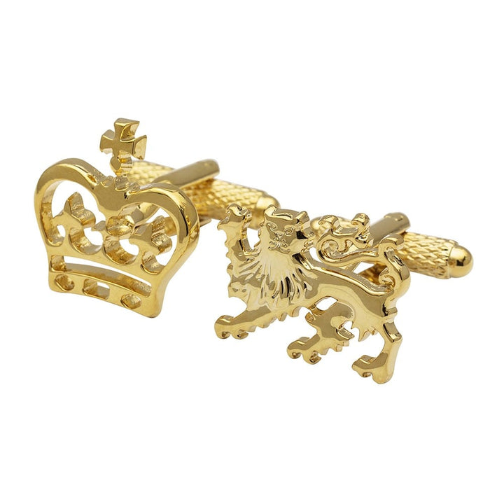 Cufflink Man Cufflinks Lion and Crown Cufflinks - Gold Edition