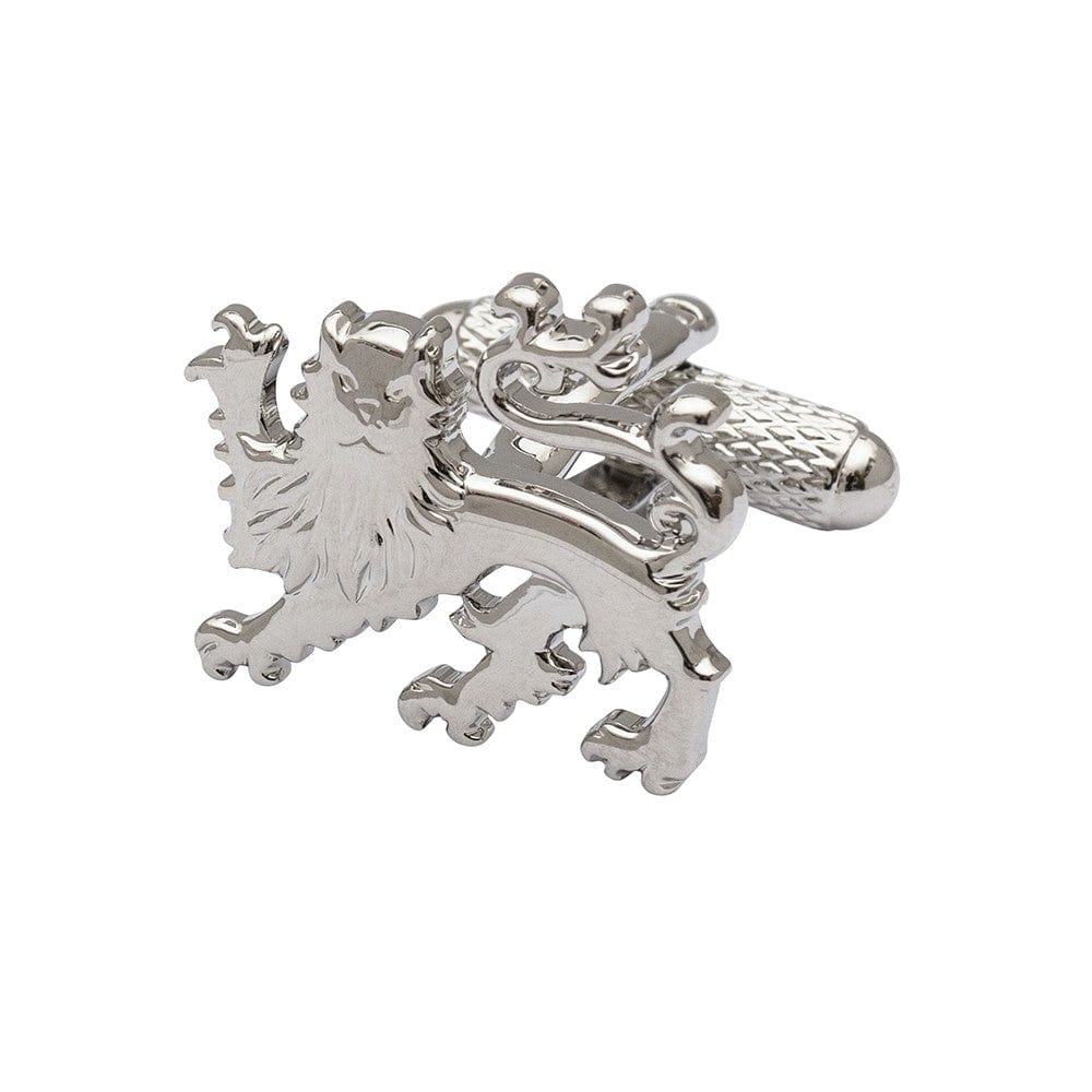 Cufflink Man Cufflinks Lion and Crown Rhodium Cufflinks