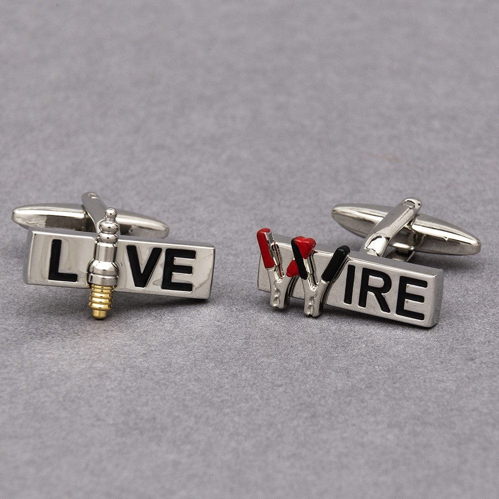 Cufflink Man Cufflinks Live Wire Electricians Cufflinks