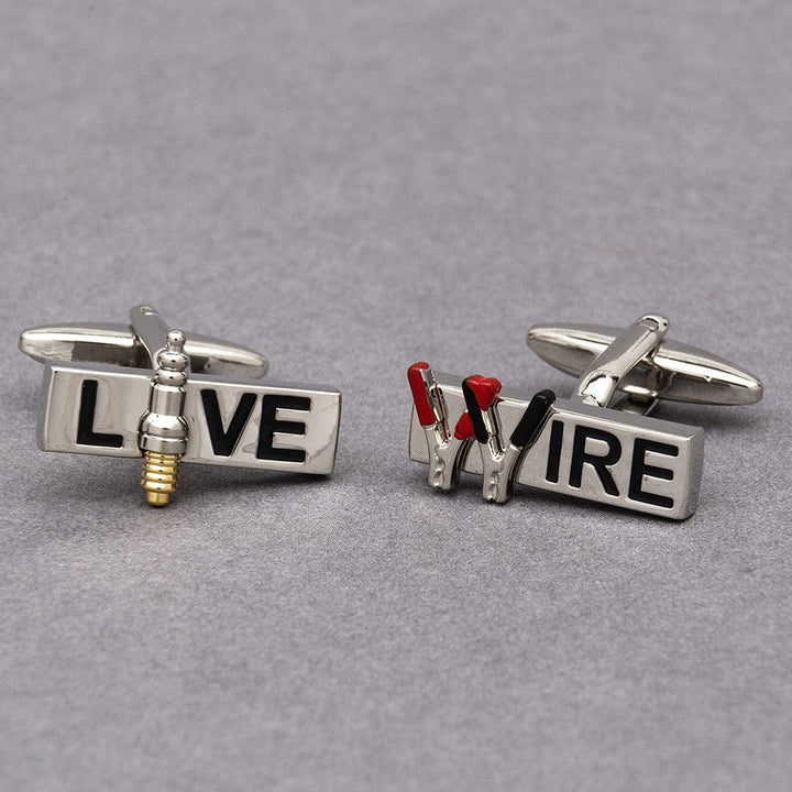 Cufflink Man Cufflinks Live Wire Electricians Cufflinks