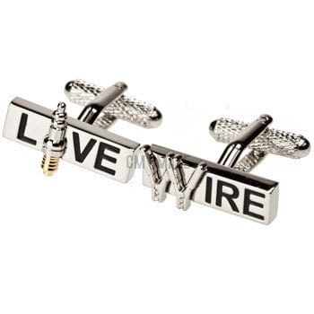 Cufflink Man Cufflinks Live Wire Electricians Cufflinks