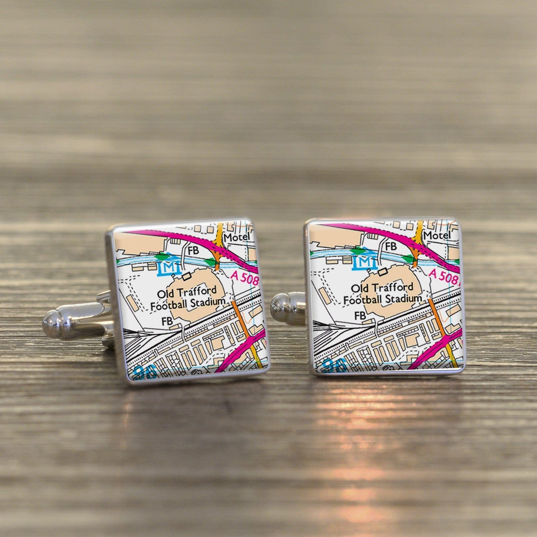 Cufflink Man Cufflinks Manchester United Ground Cufflinks Old Trafford Map Cufflinks