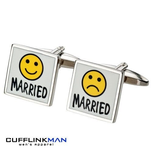 Cufflink Man Cufflinks Married Sad and Happy Cufflinks