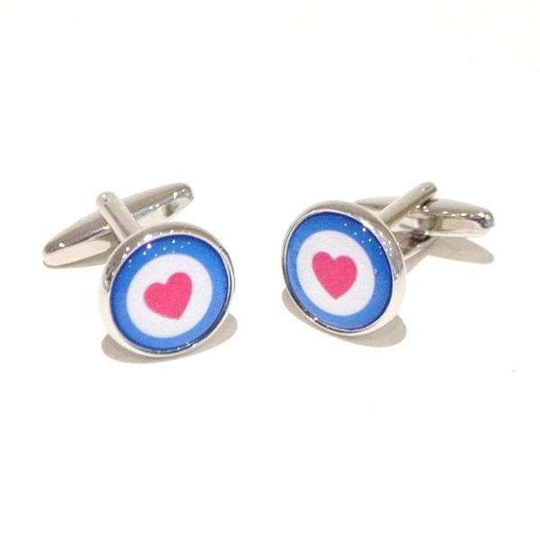 Cufflink Man Cufflinks Mod Roundel Heart Cufflinks