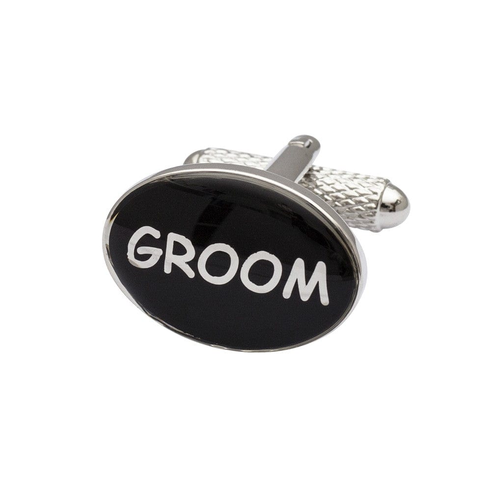 Cufflink Man Cufflinks Modern Oval - Groom Cufflinks