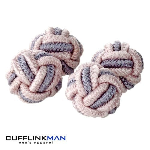 Cufflink Man Cufflinks Moor Mists Pale Pink Knot Cufflinks