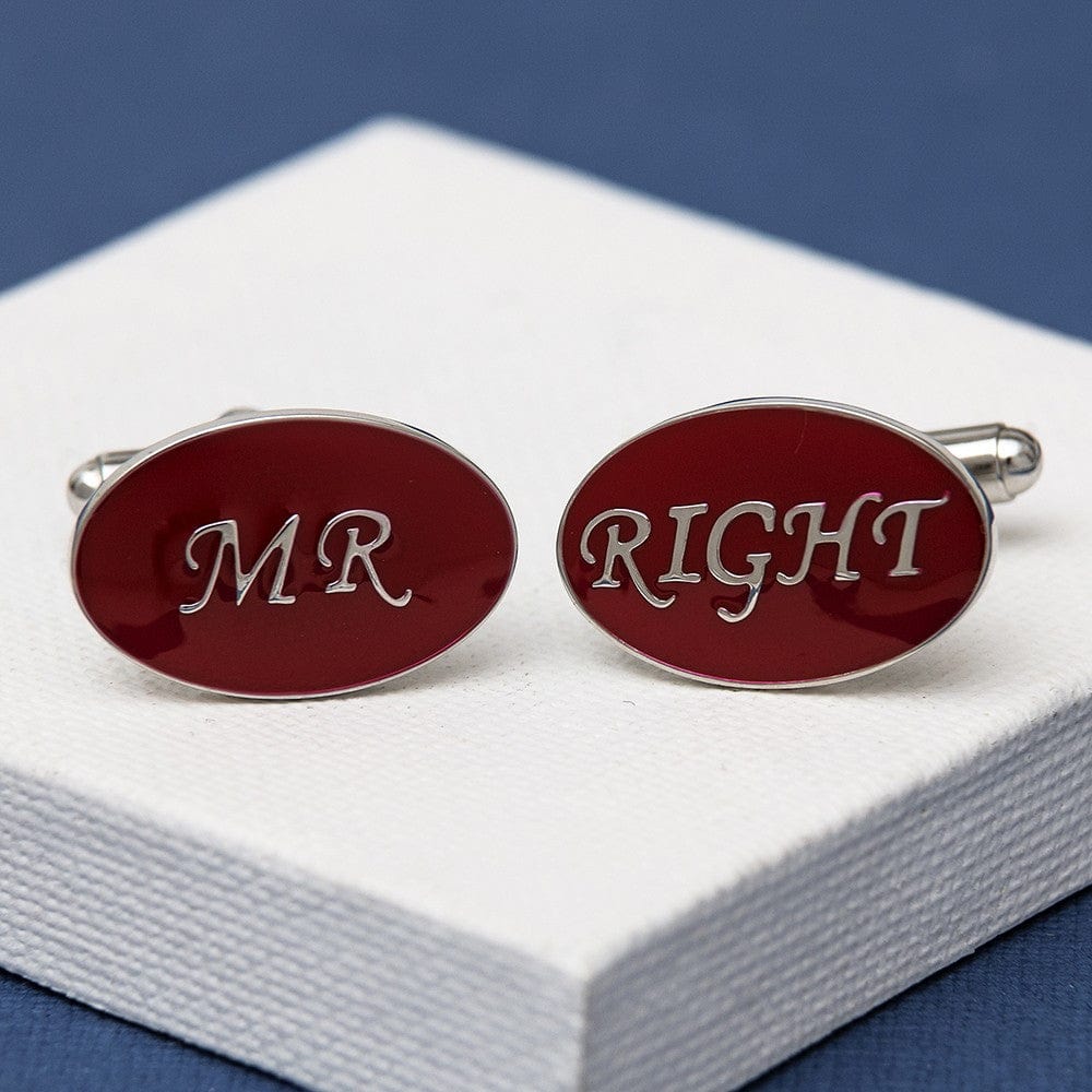 Cufflink Man Cufflinks Mr Right Cufflinks Oval Red