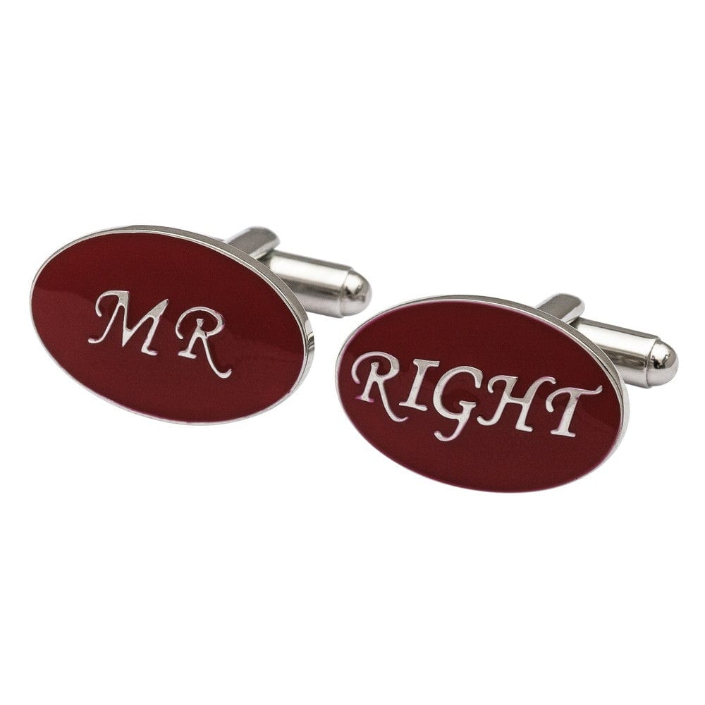 Cufflink Man Cufflinks Mr Right Cufflinks Oval Red