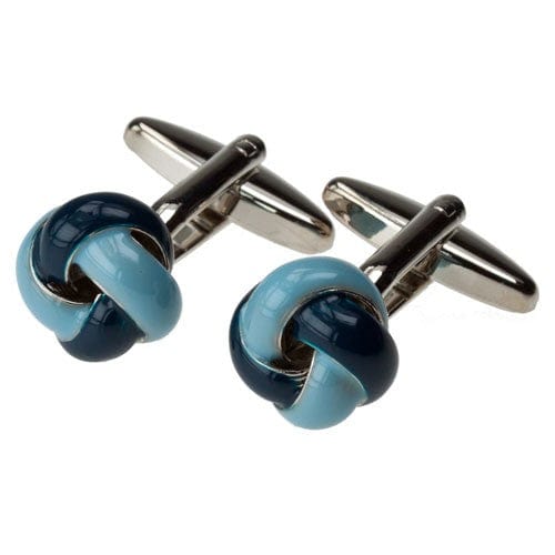 Cufflink Man Cufflinks Navy/Blue Spiral Knot Cufflinks