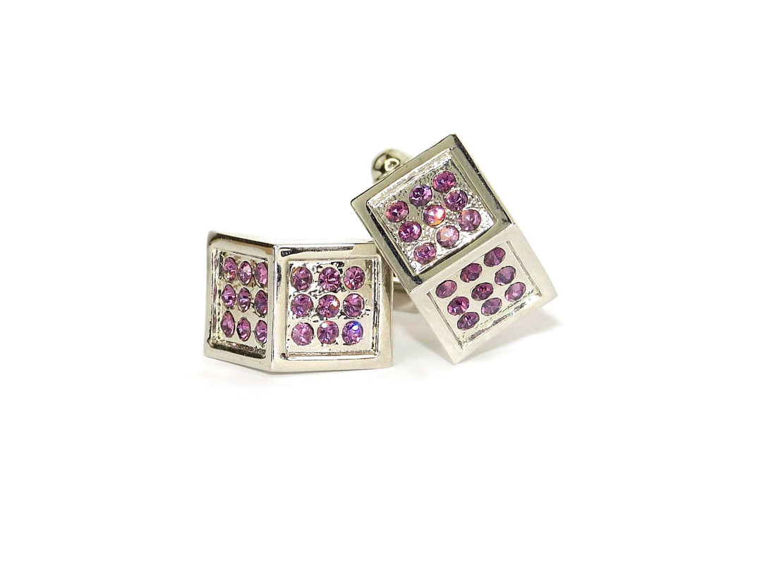 Cufflink Man Cufflinks Open Book Pink Crystal Cufflinks