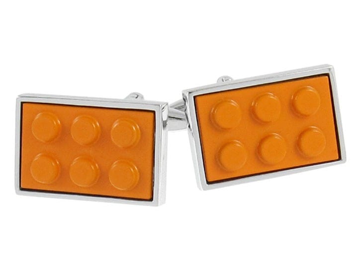 Cufflink Man Cufflinks Orange Building Block Cufflinks