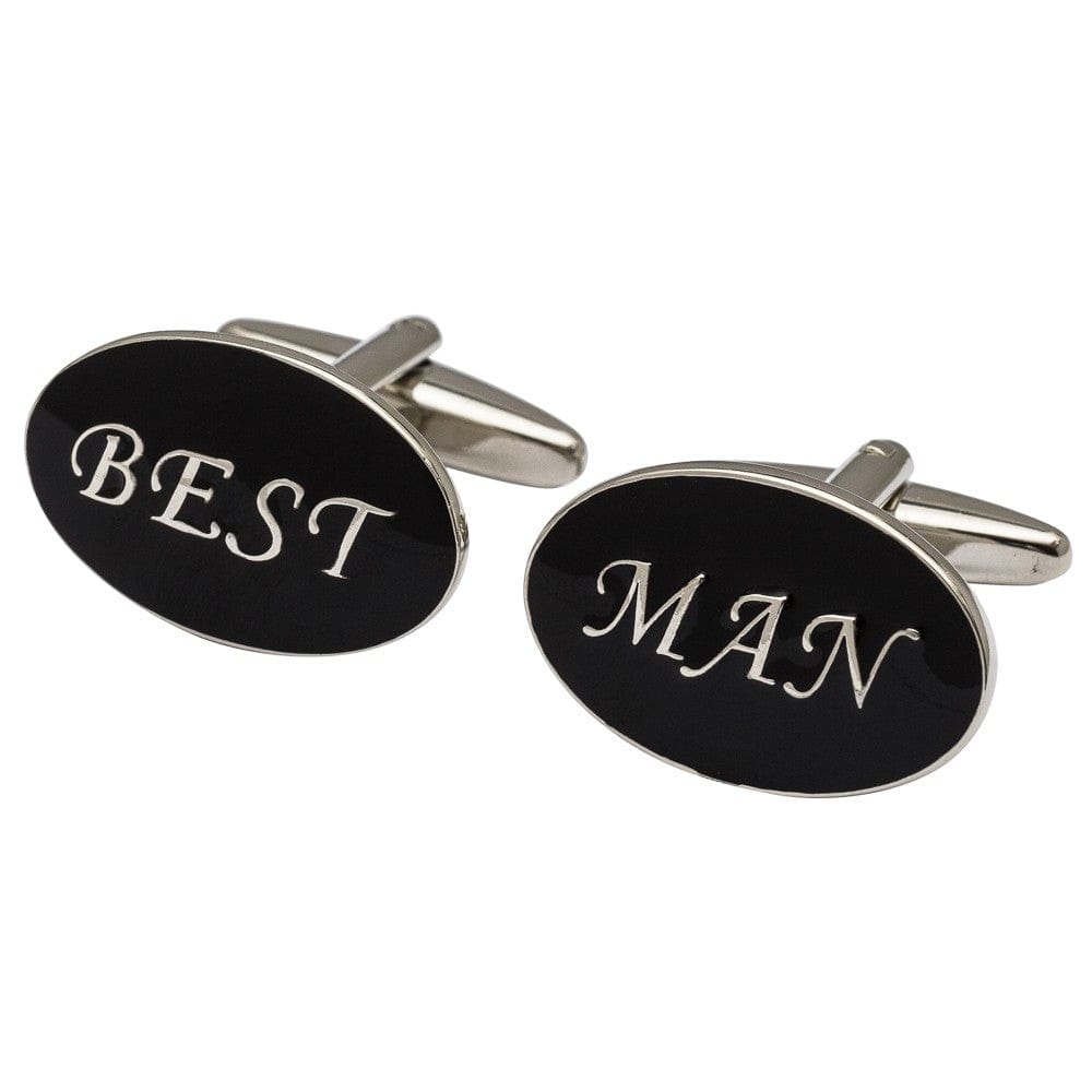 Cufflink Man Cufflinks Oval Black Best Man Cufflinks